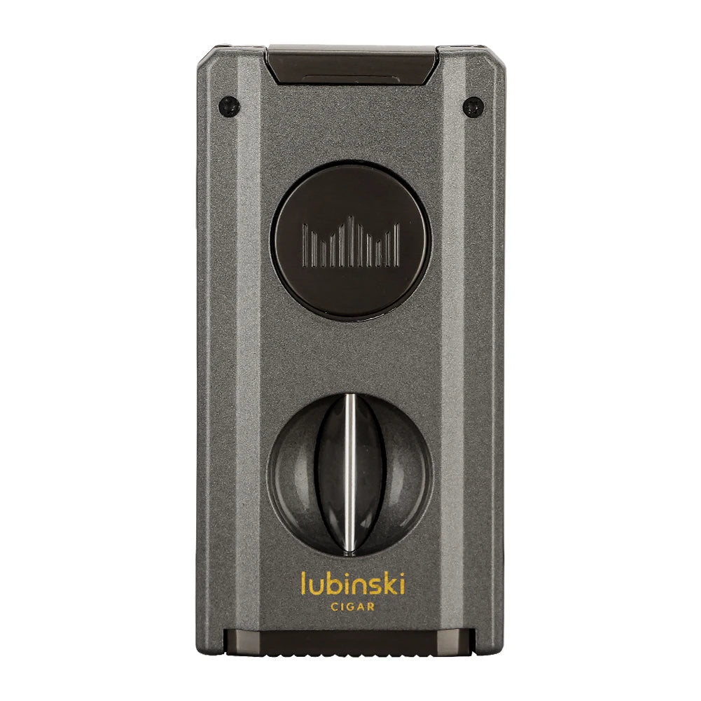 2-in-1 Cigar Lighter with V-Cut Cutter - Refillable Butane Torch Lighter & Built-in Cigar Rest | Compact Cigar Tool