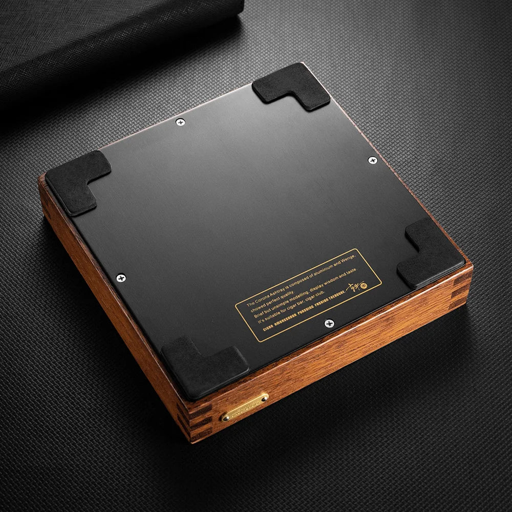 Cenicero de aluminio de madera maciza para cigarros, gran diámetro, ranuras múltiples, extintor de humo, diseño único CL-2020