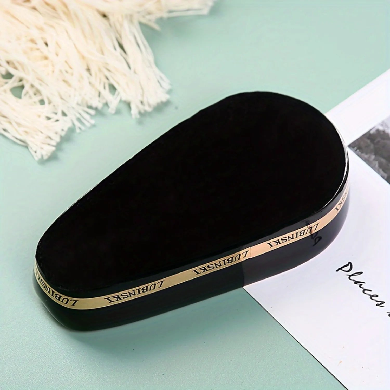 Portable Ceramic Cigar Ashtray with Single Rest - Travel Ash Tray | Compact Oval Design for On-the-Go Smoking