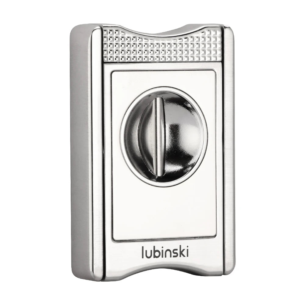 Premium Guillotine Cigar Cutter with Leather Pouch - Zinc Alloy Double Blade V-Cut | Pocket Cigar Accessories