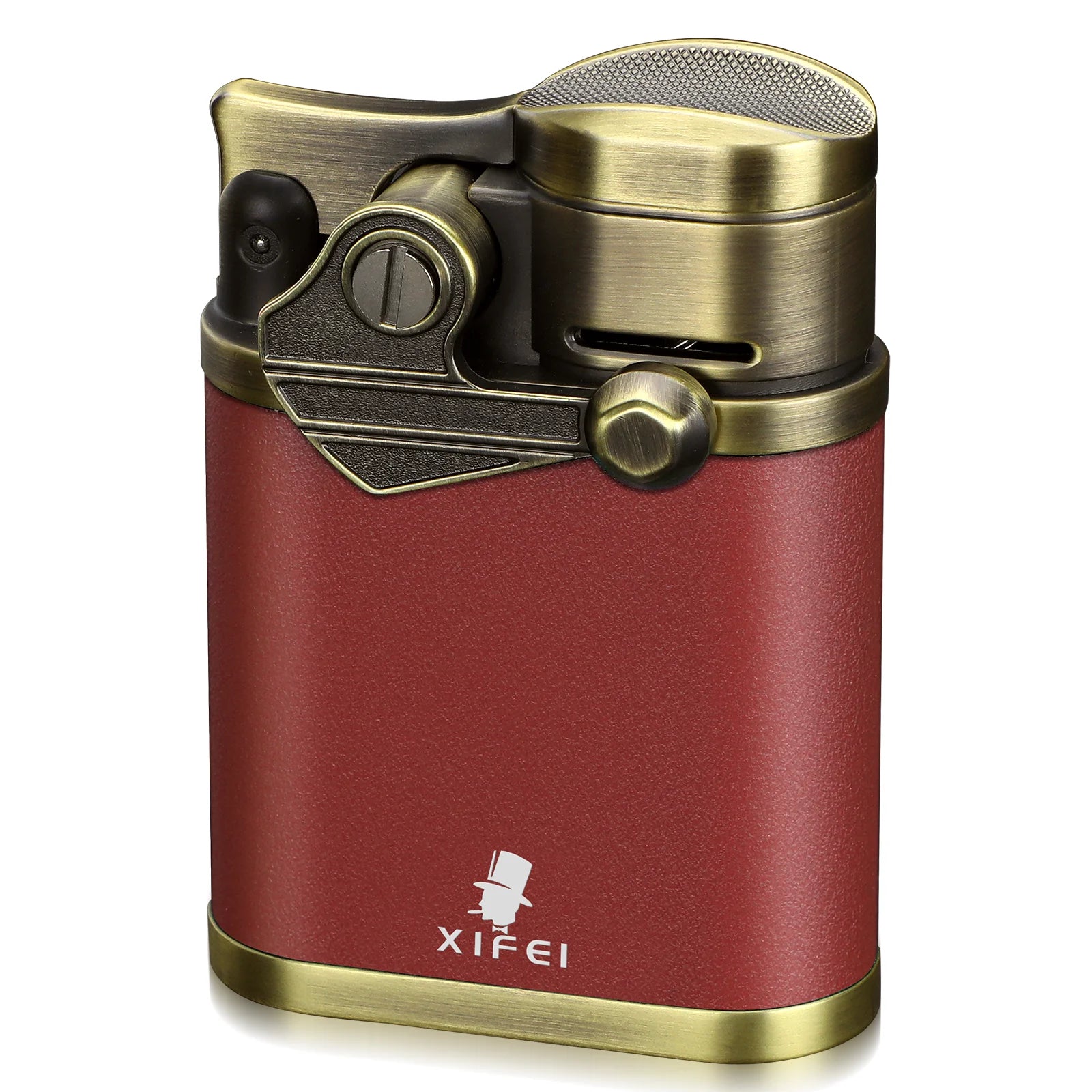 4 Jet Flame Torch Lighter with Built-In Cigar Holder - Refillable Butane Windproof Lighter | Adjustable Flame Desktop Rocker Ignition