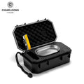 Portable Cigar Humidor Case - 10 Cigar Travel Holder with Hygrometer & Humidifier - Waterproof Storage Box