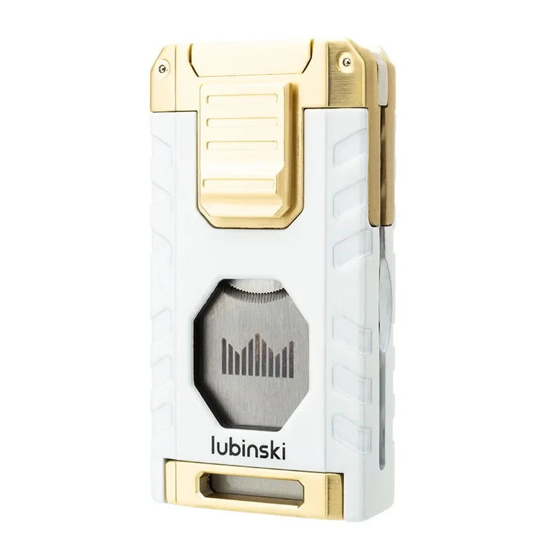 3-in-1 Torch Lighter with Cigar Punch & Holder - Refillable Butane Jet Flame Lighter | Premium Gift Box Set