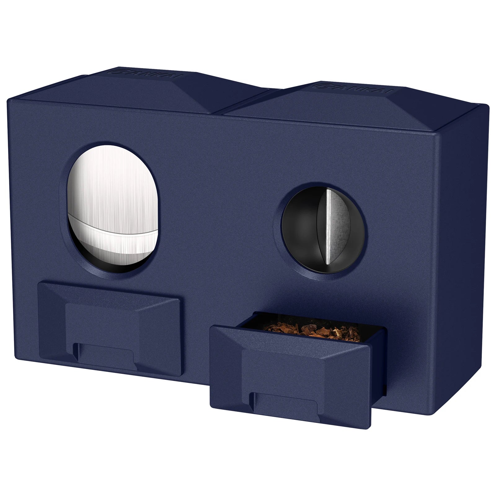 2-in-1 Desktop Cigar Cutter - Dual V-Cut & Straight Guillotine | Ergonomic Table Cutter with Storage Drawers | Stainless Steel Blades