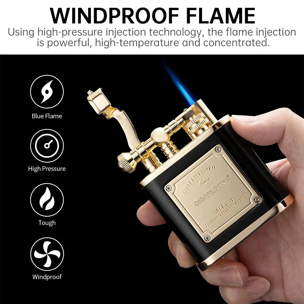 Coffret de luxe pour cigares : briquet coupe-cigares de bureau, coupe-cigares, poinçon, outil spécial en métal, cadeau idéal pour les fumeurs (CL-TZ263).