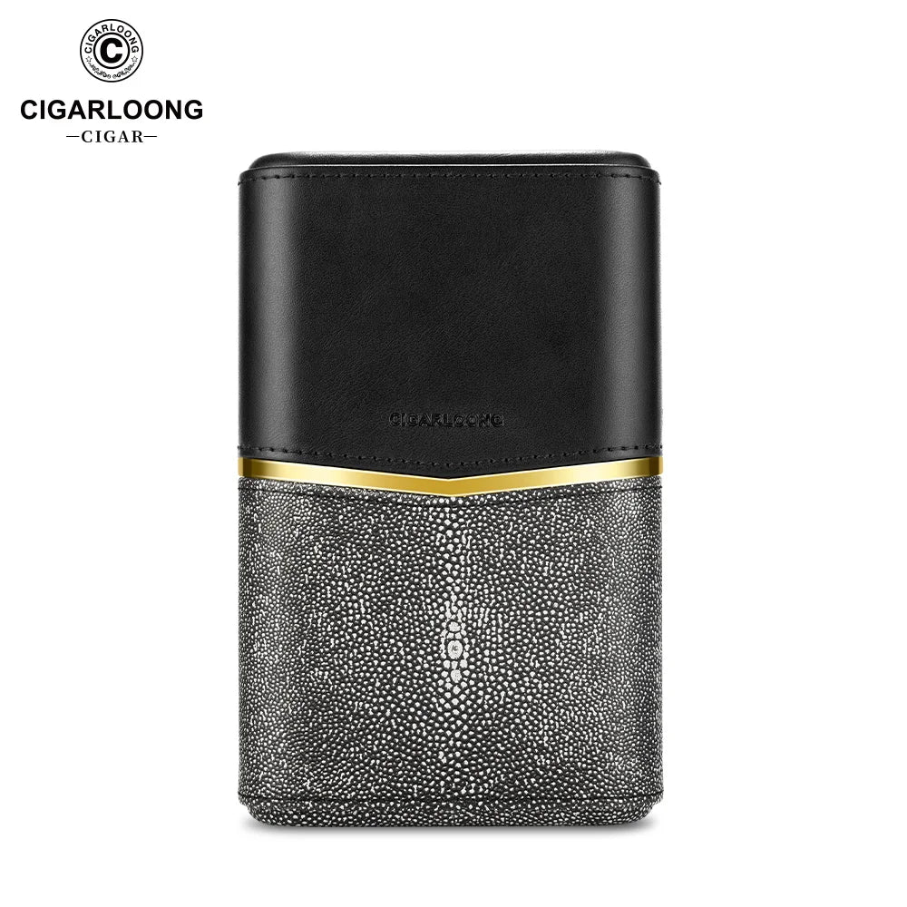 Cedar-Lined Leather Cigar Case with Magnetic Closure - Holds 3 Cigars | Premium Travel Humidor