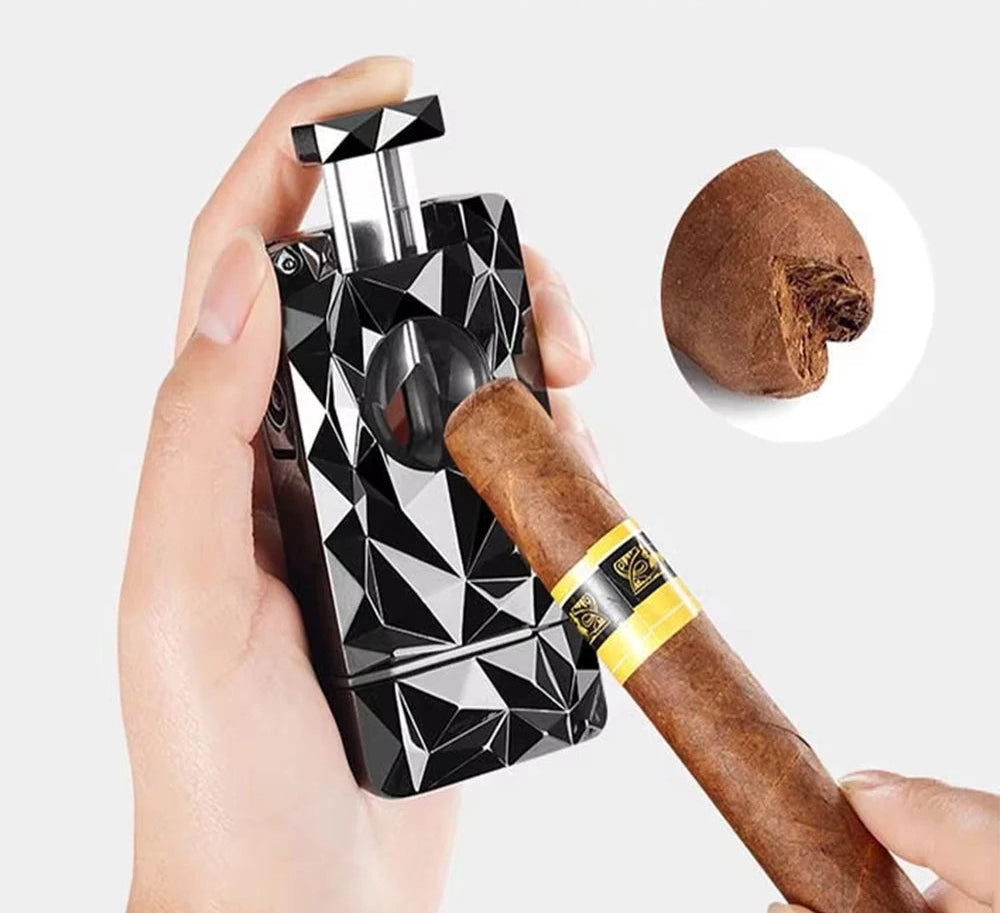 Ultimate 4-in-1 Multifunction Cigar Lighter with Cutter & Holder