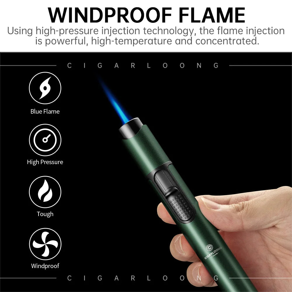 3-Piece Cigar Accessory Travel Case with Torch Lighter, V-Cutter & Humidor | Premium Aluminum Gift Set