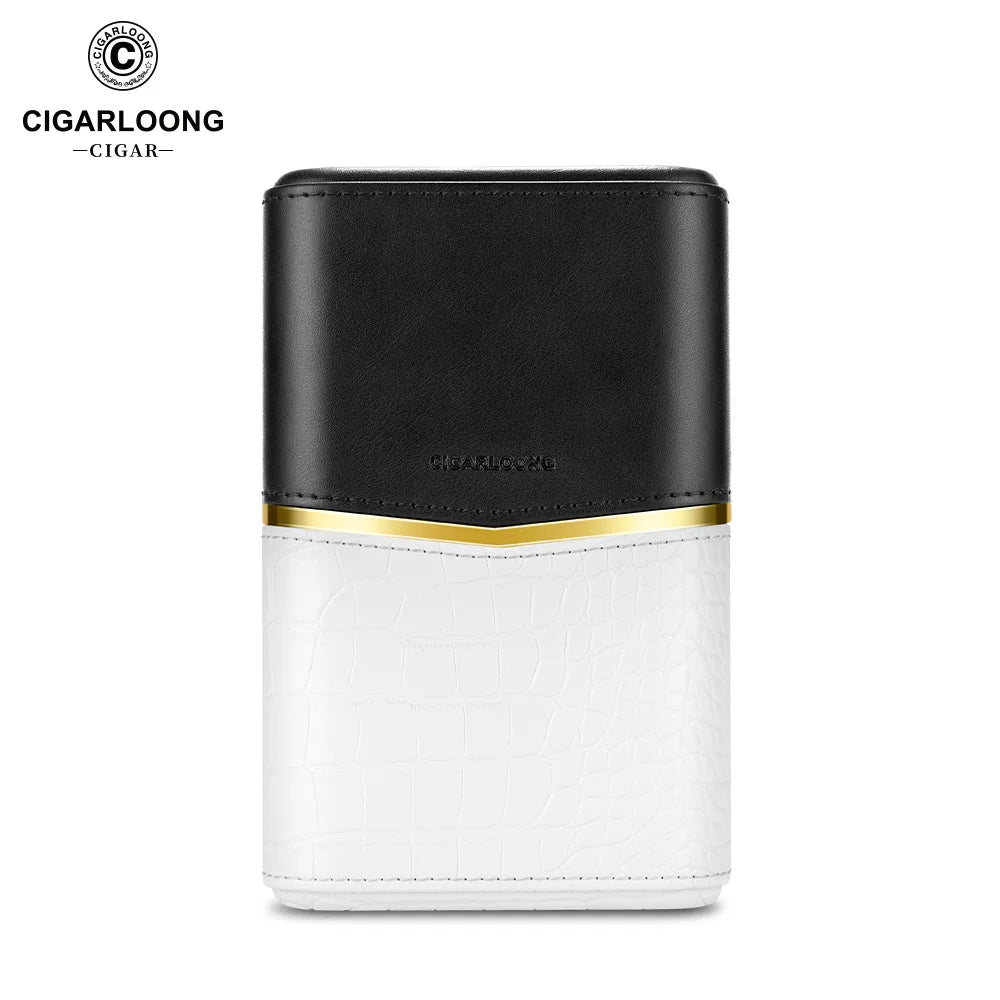 Cedar-Lined Leather Cigar Case with Magnetic Closure - Holds 3 Cigars | Premium Travel Humidor