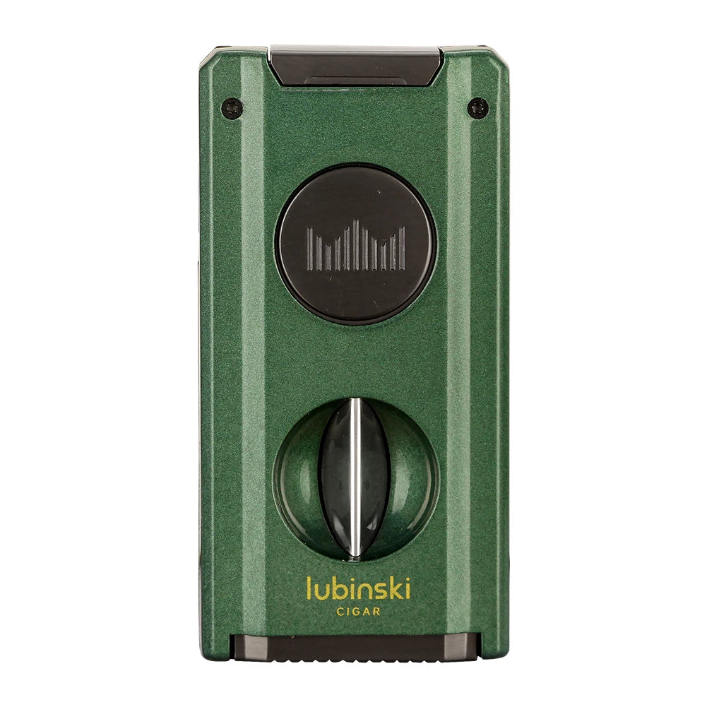 2-in-1 Cigar Lighter with V-Cut Cutter - Refillable Butane Torch Lighter & Built-in Cigar Rest | Compact Cigar Tool