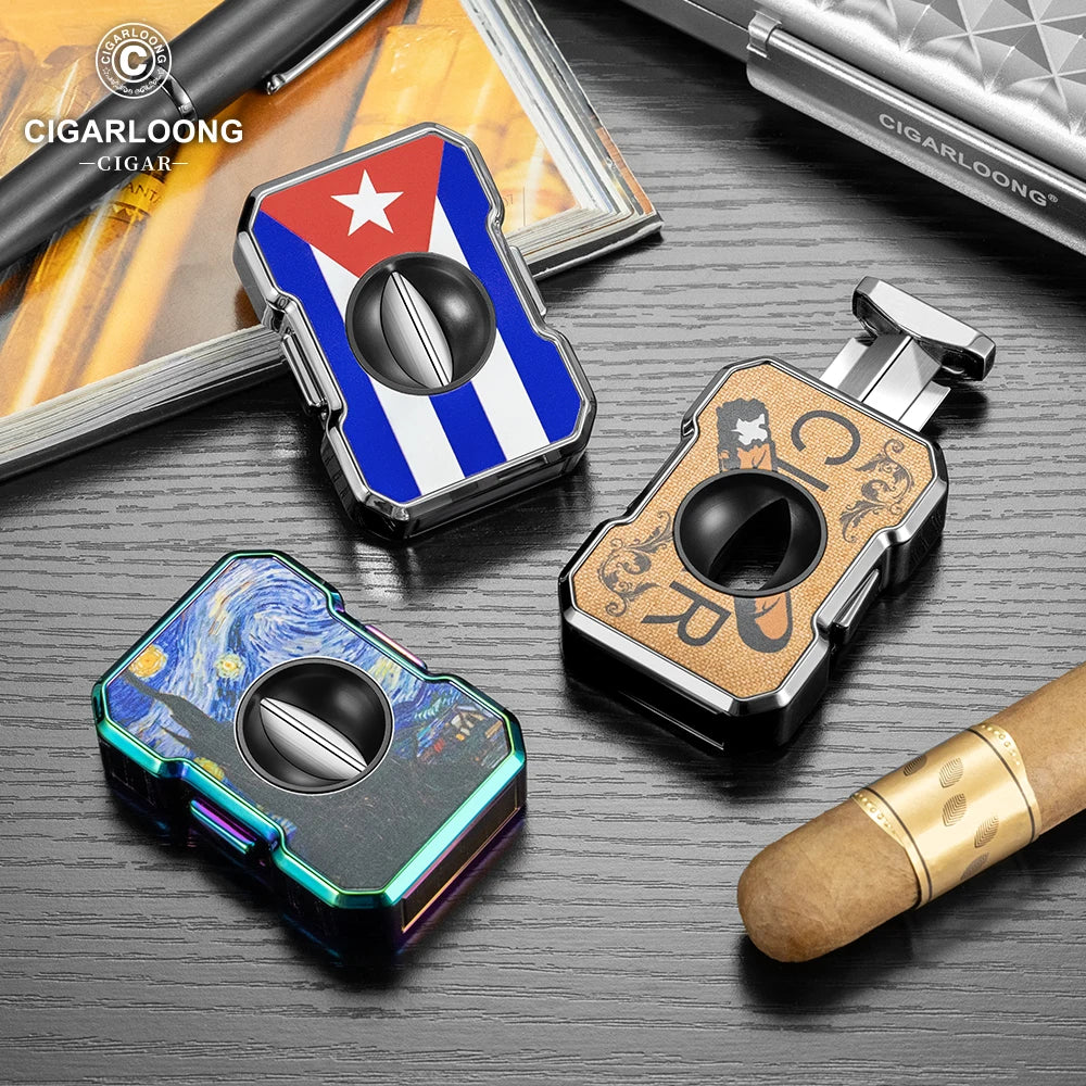 Cortador de puros portátil de viaje, mini, en forma de V, cuchilla afilada, acero inoxidable, diseño exquisito, herramienta para fumar, accesorios CE-25BY