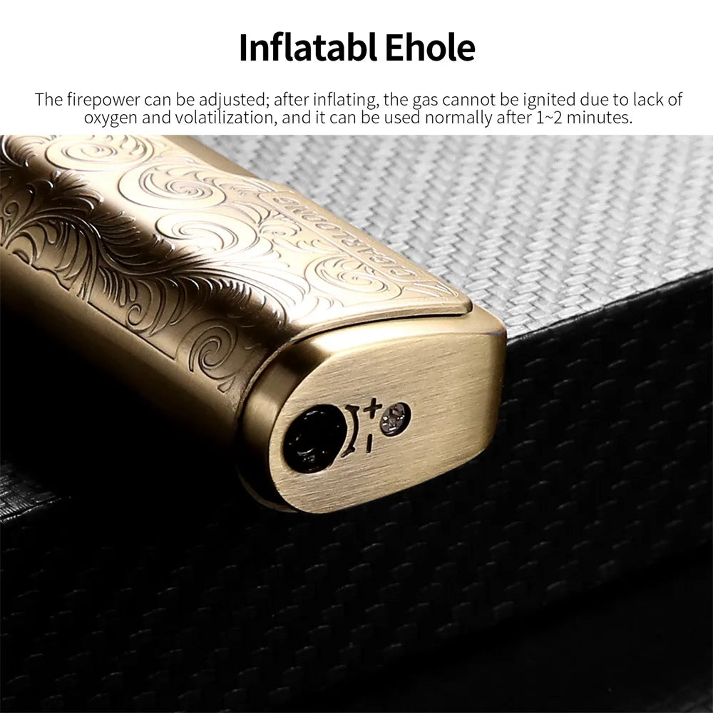 Luxury Cigar Cutter and Lighter Gift Set - Engraved Windproof Torch Lighter | V-Cut Guillotine Cutter | Premium 2-Piece Smoking Accessories